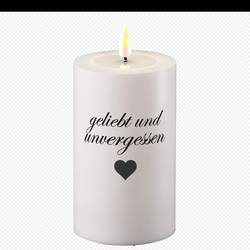 LED Grabkerze geliebt&unvergessen D08cm H15cm exkl Bat