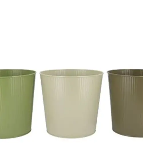 Zink Eimer Stripers Sommer mix grün 22x20x16cm