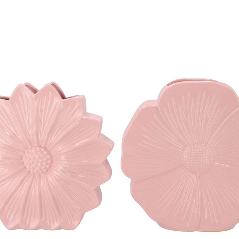 Keramik Vase Daisy Bloom rosa 40x11x40cm