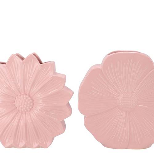 Keramik Vase Daisy Bloom rosa 40x11x40cm