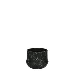 Keramik Übertopf Marble schwarz D08cm H07cm