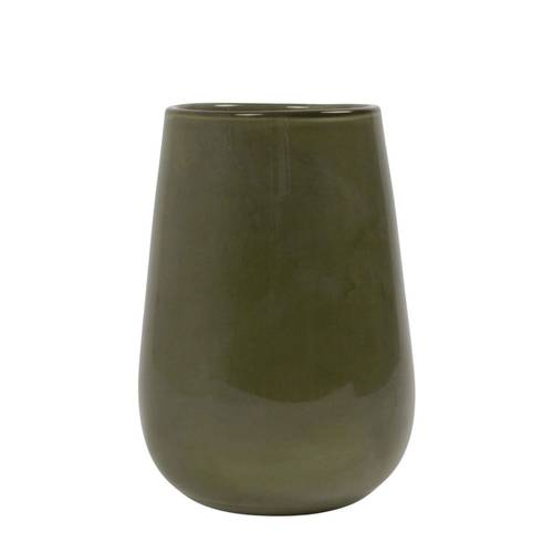 Glas Vase Saga Solid grün D17cm H27cm