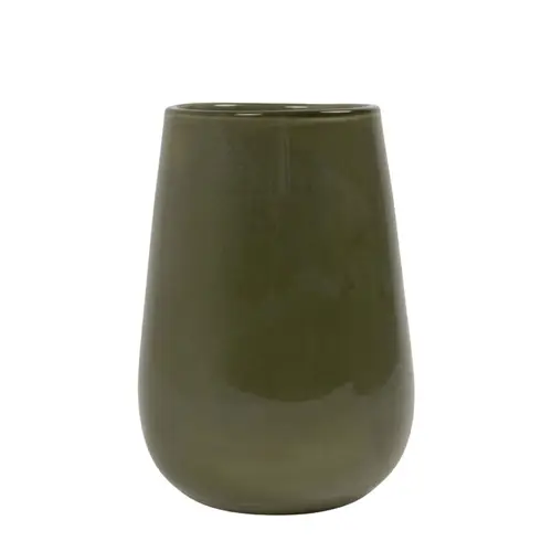 Glas Vase Saga Solid grün D17cm H27cm