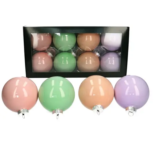 Kugel pastel mix Perle D08cm x8