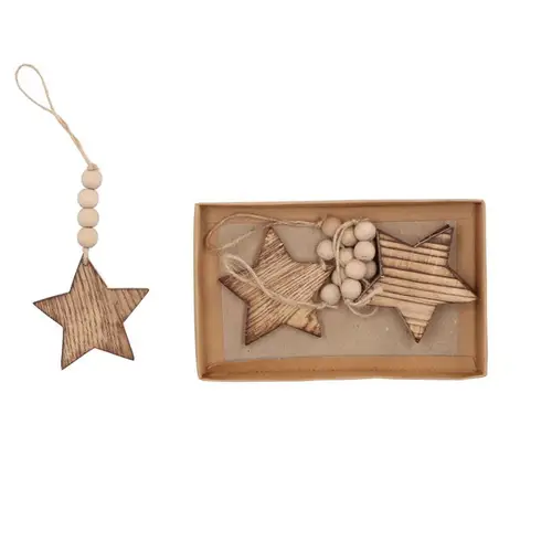 Hänger Stern natur 08x08cm x4