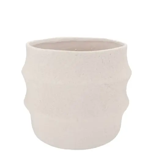 Keramik Übertopf Cascais weiss 17x17x15cm
