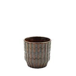 Keramik Übertopf Tiempre dunkel grün D10.5cm H10.5cm