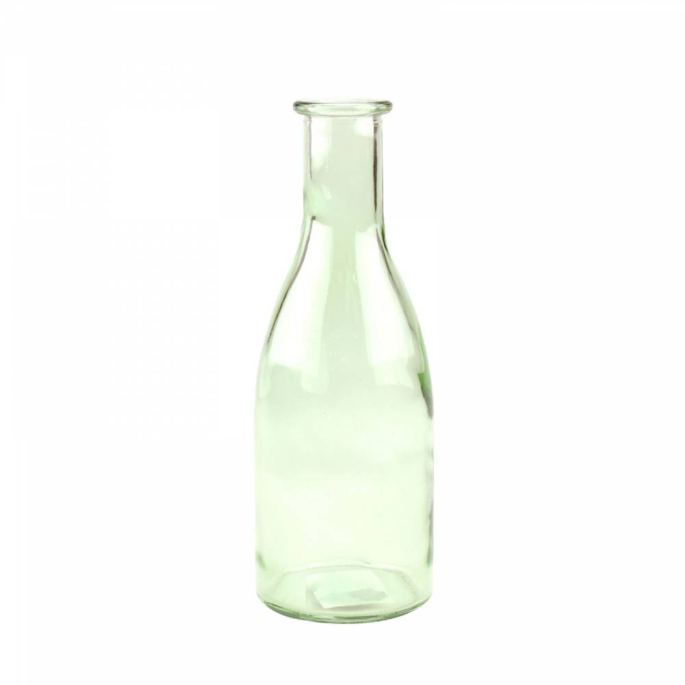Glas Flasche Moroni grün D06.5cm H18cm