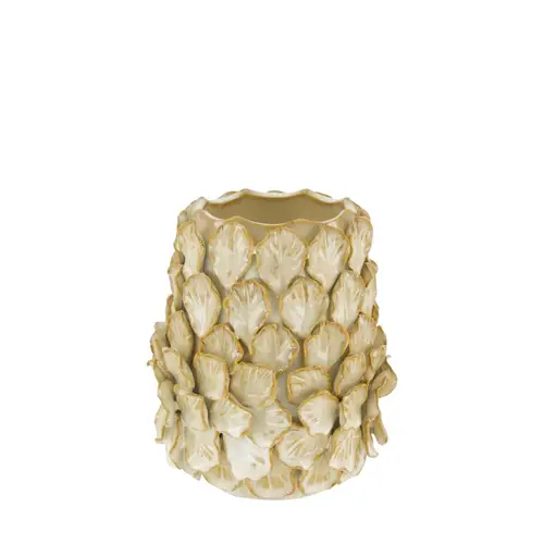 Keramik Vase Leaf braun D16cm H18cm