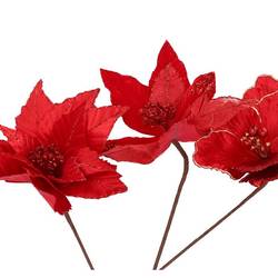 Seiden Poinsettia mix rot L27cm