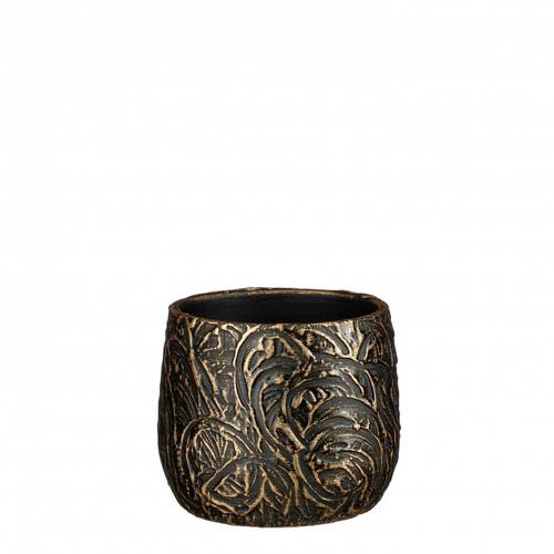Keramik Übertopf Arthur schwarz/gold D19.5cm H15.5cm 