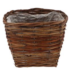 Korb Rotan Viereck braun 25x25x21cm
