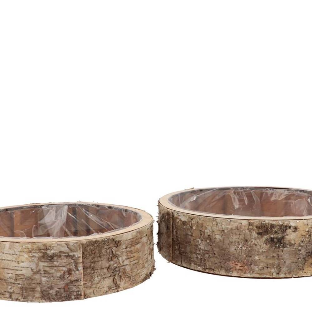 Birke Topf Rund 2/Set 20x20x6cm/25x25x7cm
