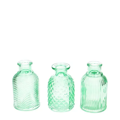 GLas Flasche Elske mix grün D02/06cm H09.5cm