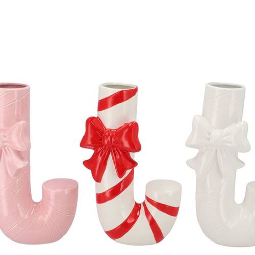 Keramik Vase Candy Cane 15x12x31cm