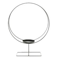 Kerzenhalter Ring Metall schwarz 38x12x50cm