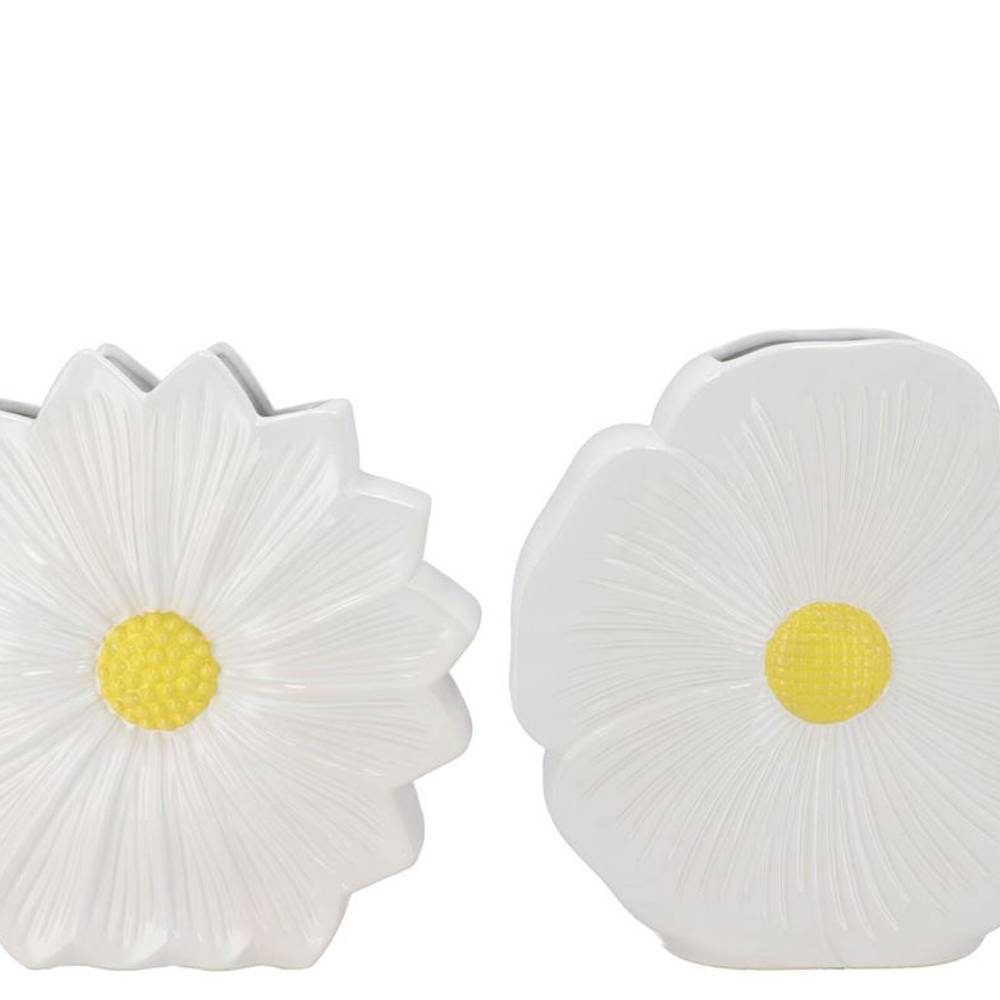 Keramik Vase mix Daisy weiss 40x11x40cm