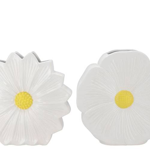 Keramik Vase mix Daisy weiss 40x11x40cm