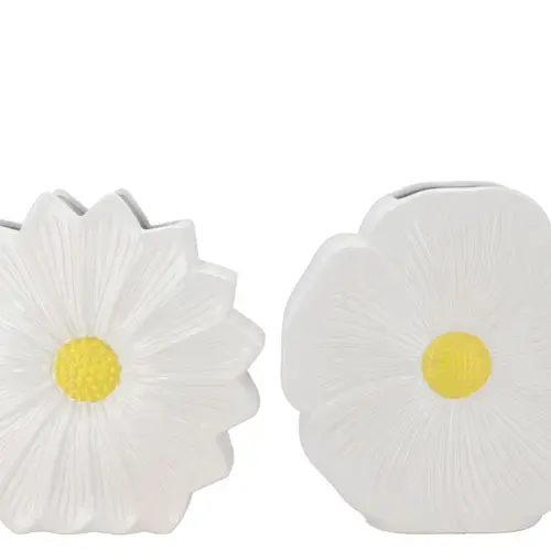 Keramik Vase mix Daisy weiss 40x11x40cm