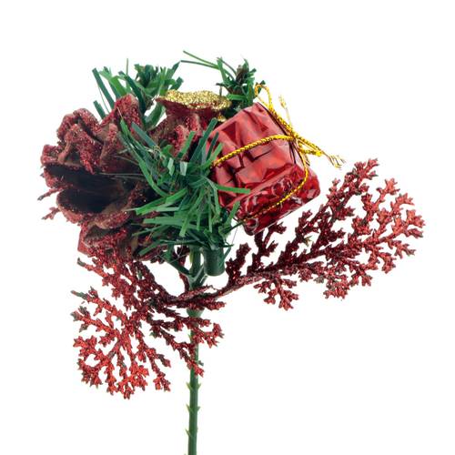 Weihnachtsrose auf Stab rot L15cm D08cm