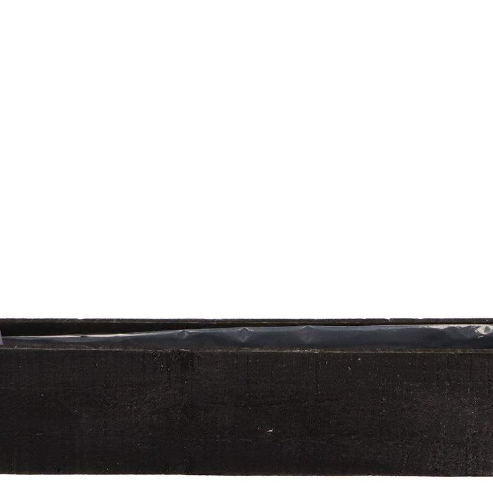 Holz Übertopf Rechteck schwarz 37x09x08cm
