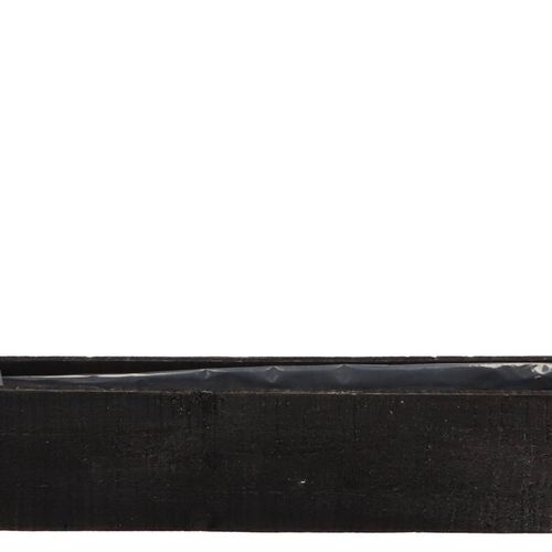 Holz Übertopf Rechteck schwarz 37x09x08cm
