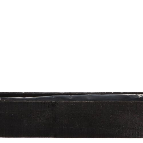Holz Übertopf Rechteck schwarz 37x09x08cm