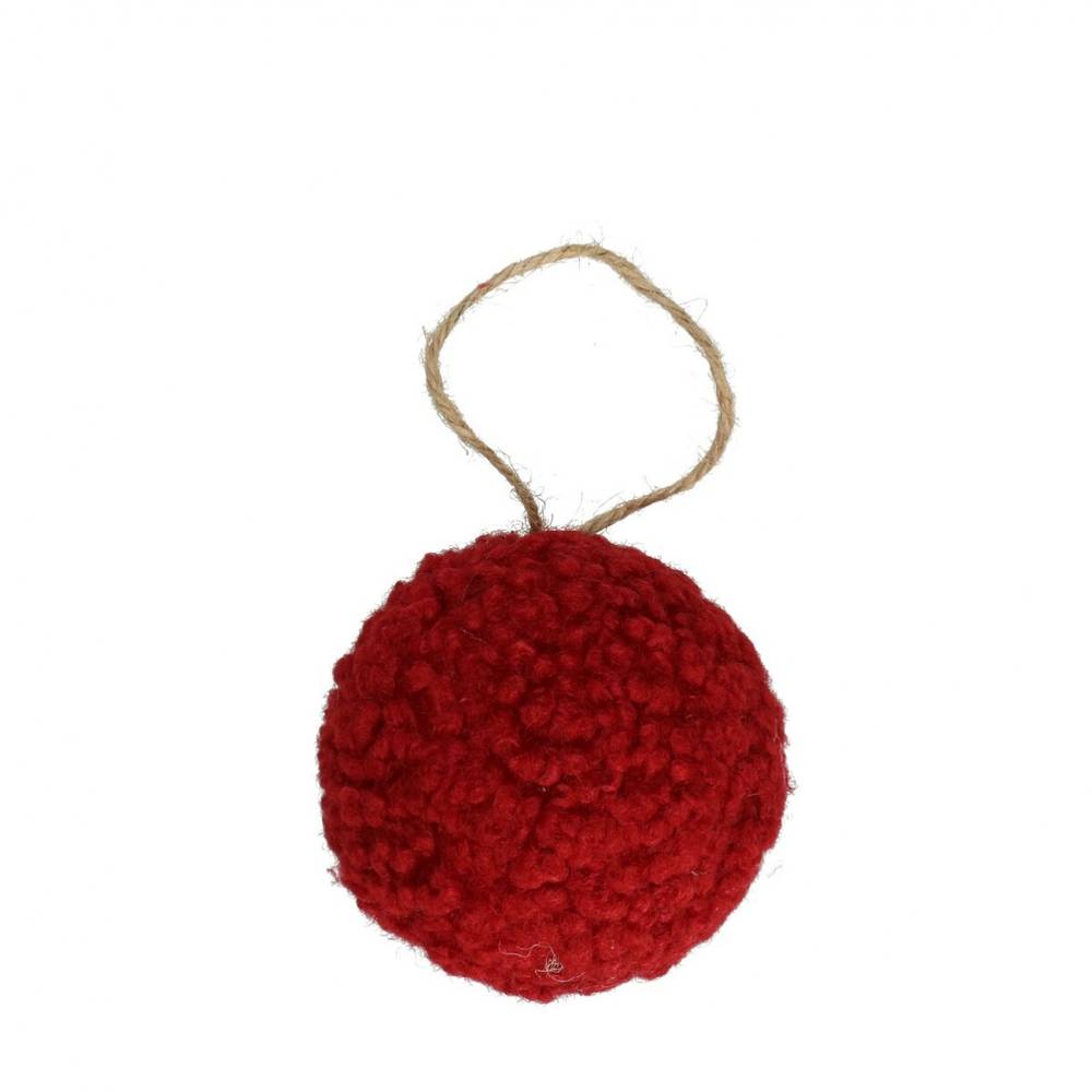 Hänger Weihnachtskugel Teddy bordeaux D10cm