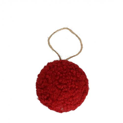 Hänger Weihnachtskugel Teddy bordeaux D10cm