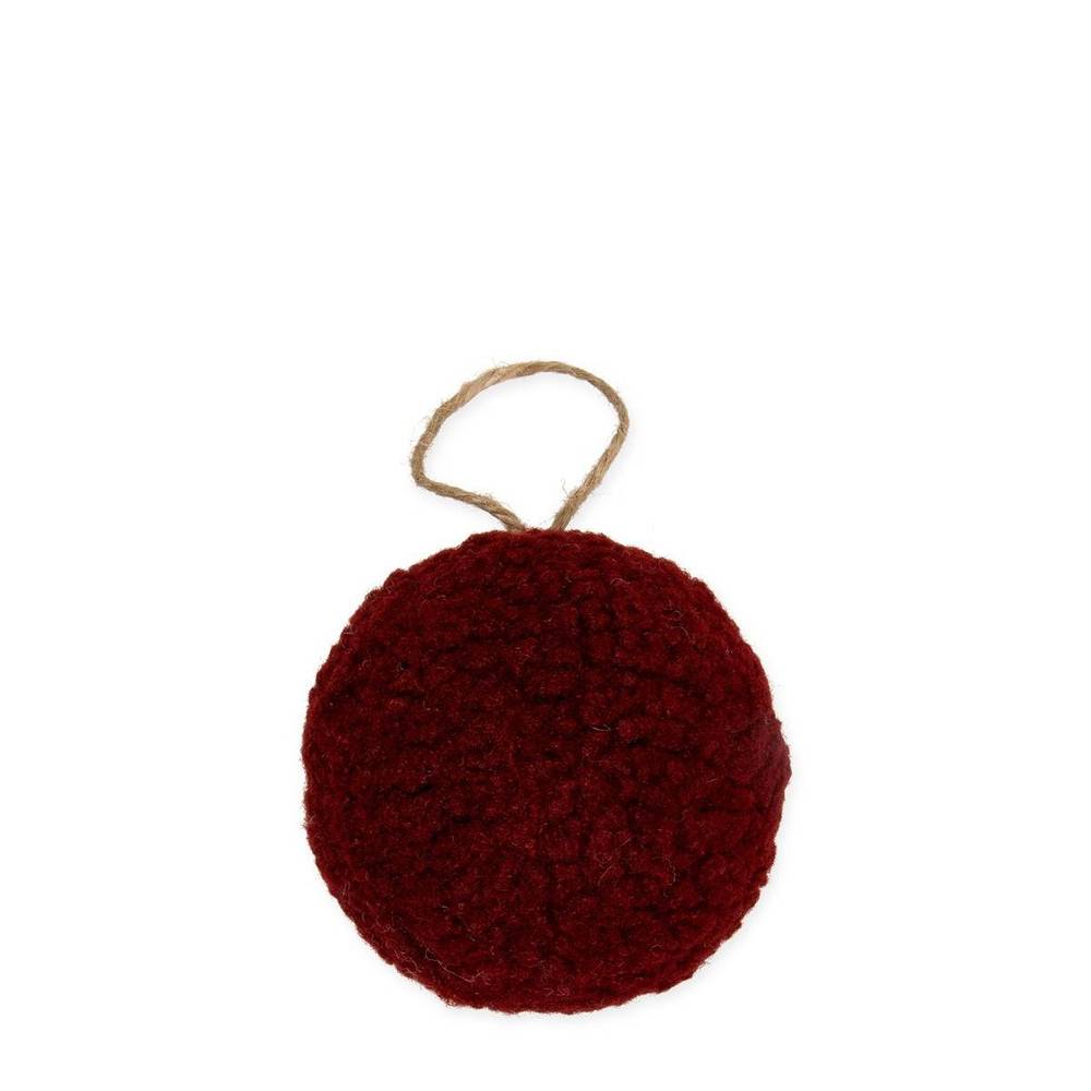 Hänger Weihnachtskugel Teddy bordeaux D10cm