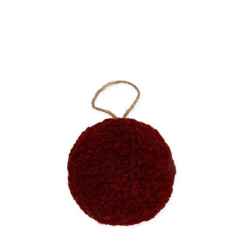 Hänger Weihnachtskugel Teddy bordeaux D10cm