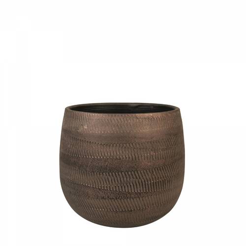 Keramik Übertopf Joey braun D22cm H20cm