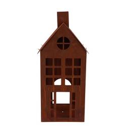 Deko Teelichthalter Haus Rost D17cm H38cm