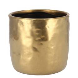 Keramik Übertopf Iron Stone gold D16cm H15cm