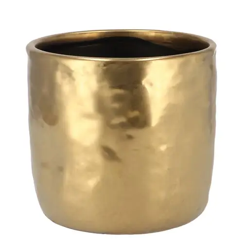 Keramik Übertopf Iron Stone gold D16cm H15cm