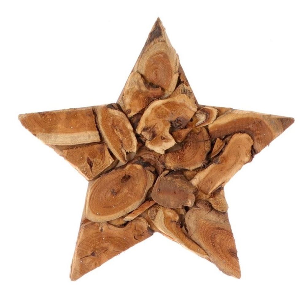 Stern Holz Kuwa natur 40cm