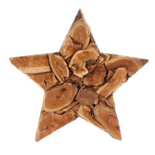 Stern Holz Kuwa natur 40cm
