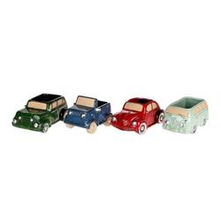 Keramik Übertopf Oldtimer 4/Set 24x14x11cm
