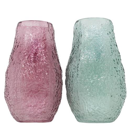 Glas Vase Fizz rosa/blau D14cm H25cm
