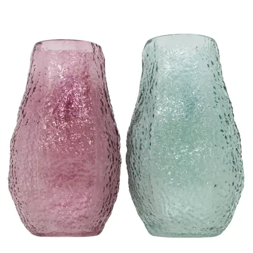 Glas Vase Fizz rosa/blau D14cm H25cm