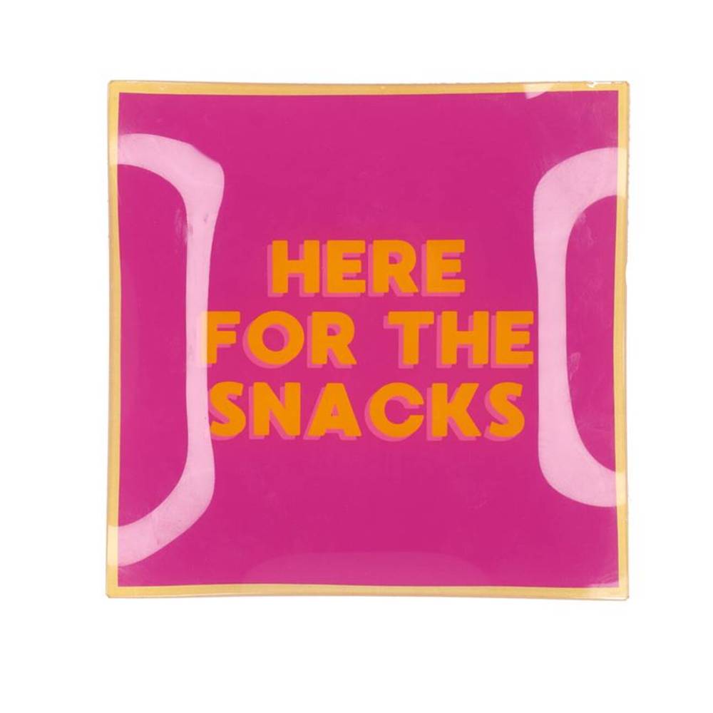 Teller Viereck Snacks fuchsia 18x18x02cm