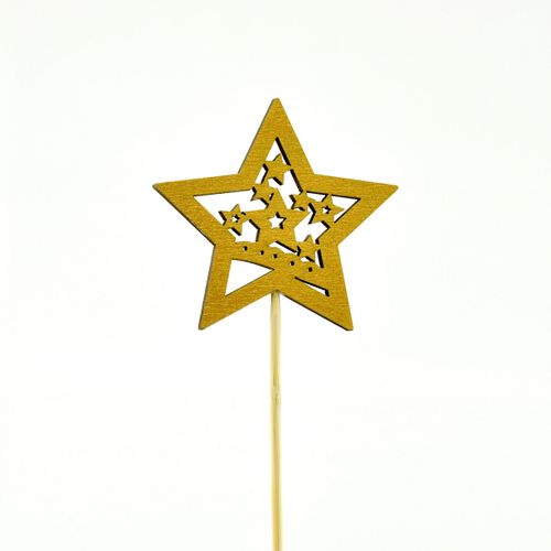 Stern auf stab gold D07cm H20cm