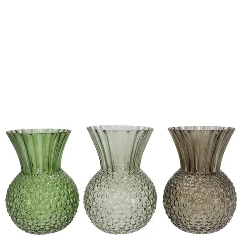 Glas Vase Senna grün mix D13cm H18cm