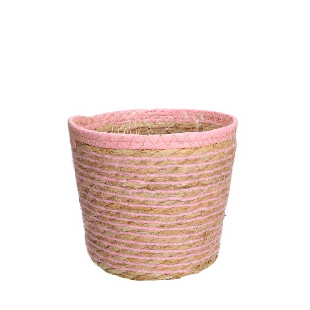 Korb Übertopf Eve rosa D17cm H15cm