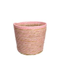 Korb Übertopf Eve rosa D17cm H15cm