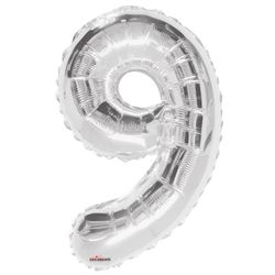 Ballon 9 Silber 85cm