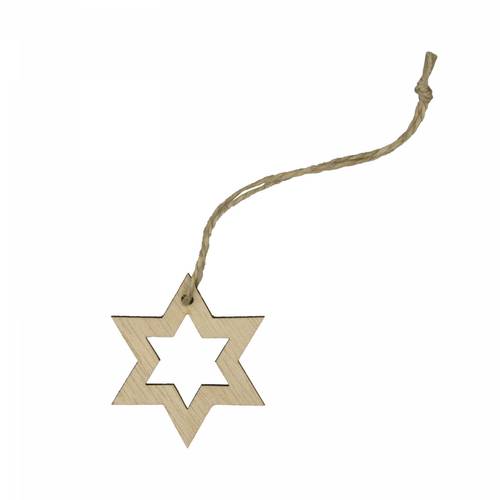Deko Hänger Stern Offen natur 5cm x24