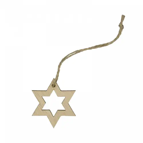Deko Hänger Stern Offen natur 5cm x24