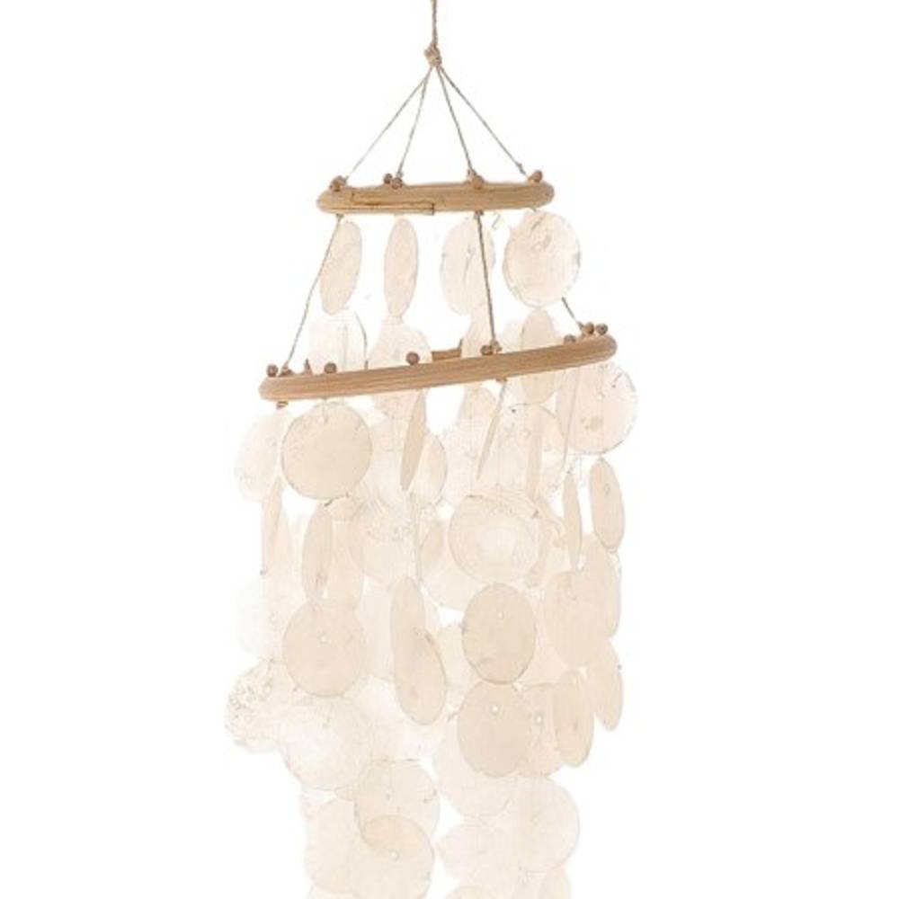 Pendelleuchte Capiz weiß H34cm