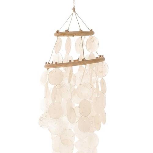 Pendelleuchte Capiz weiß H34cm